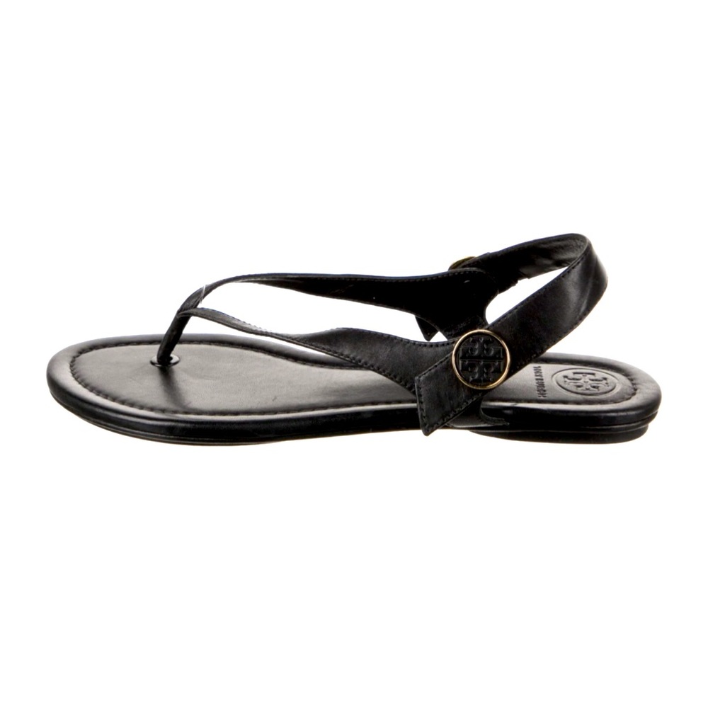 New Authentic Tory Burch Minnie Thong Slingback Sandal, in Black, Size 6